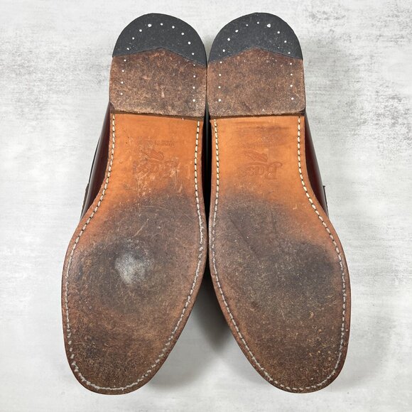 GH Bass & Co Weejuns USA Made Leather Penny Loafers - Men's Size 12 - Burgundy - Picture 8 of 9